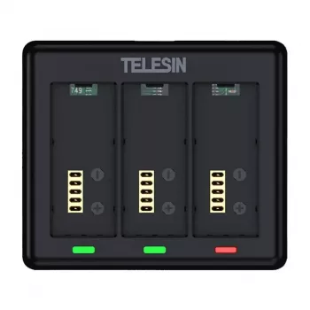 Ladegerät für 3 Akkus Telesin S0-BCG-12-TGP für GoPro HERO 13 – 3‑Slot USB-Ladegerät