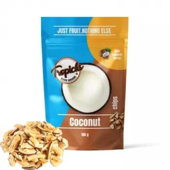 Getrocknete Kokosnuss mit Nektar Tropicks 100 g – Kokosraspeln-Snack