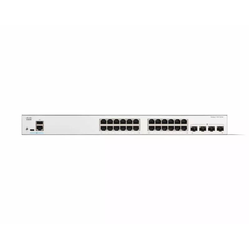 Cisco Catalyst 1300-24T-4G Managed Switch, 24 Port GE, 4x1GE SFP, Limited Lifetime Protection (C1300-24T-4G)