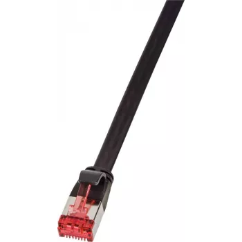 Logilink SlimLine - Patchkabel - RJ-45 (M) auf RJ-45 (M) - 3 m - U/FTP, PiMF - CAT 6 - geformt, flach, zugentlastet - Schwarz (CF2063S)