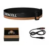 Stirnlampe Duracell DH1500R — schwarz/orange, wiederaufladbare freihändige Beleuchtung