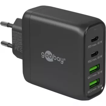 Goobay 64817 Ladegerät für Mobilgeräte Kopfhörer - Smartphone - Tablet Schwarz AC Schnellladen Innenbereich (64817)