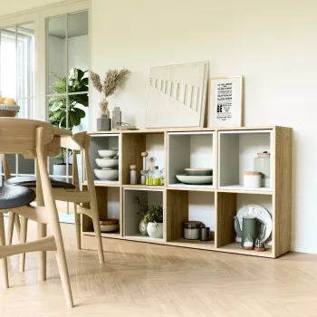 Bücherregal topper MALAX 2X4 SONOMA, Sonoma-Eiche, 8 Regalböden, 1470×300×750 mm
