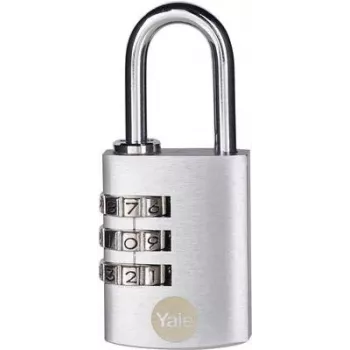 YALE Y151B/30/125/1 Vorhängeschloss 30 mm Silber Kombinationsschloss