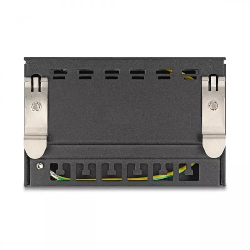 DELOCK Blank Panel 6-Port für Keystone RJ‑Module, schwarz, Metall, für Tisch-/Wand-/Hutschienenmontage
