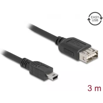 USB-Kabel DeLOCK 81526 3m Mini-USB B USB A Schwarz USB 2.0