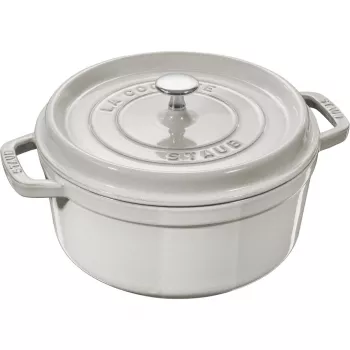 Runder Gusseisentopf Staub La Cocotte 3,8 l Trüffel – emailliert, dicht schließender Deckel