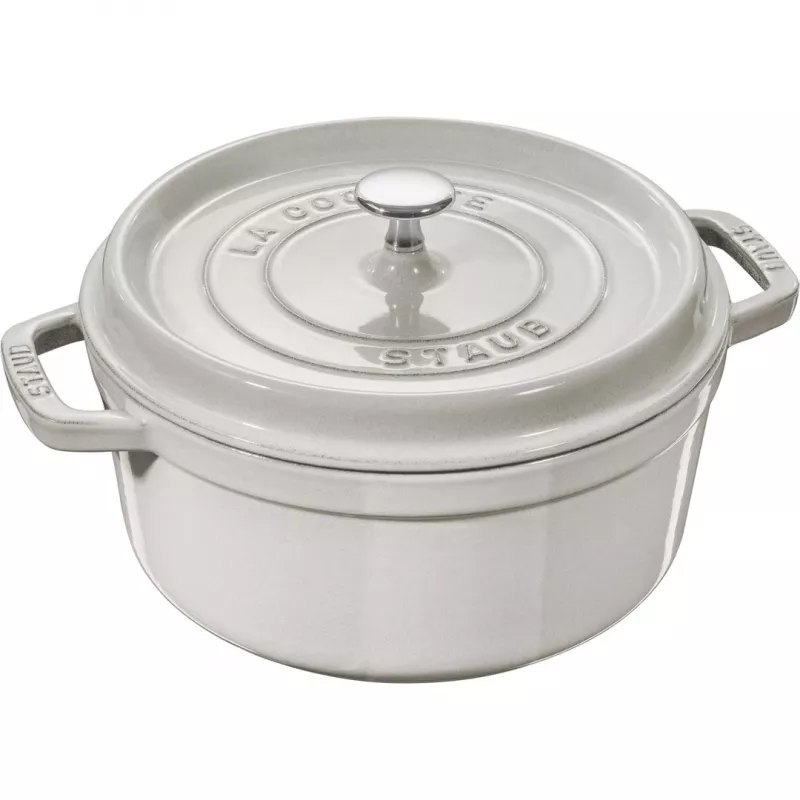 Runder Gusseisentopf Staub La Cocotte 3,8 l Trüffel – emailliert, dicht schließender Deckel