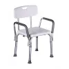 Duschstuhl ActionMed KP300AM mit Rückenlehne und Armlehnen, Polypropylen, höhenverstellbar 43–56 cm, Sitz 40×33 cm, max. Benutzergewicht 110 kg