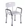 Duschstuhl ActionMed KP300AM mit Rückenlehne und Armlehnen, Polypropylen, höhenverstellbar 43–56 cm, Sitz 40×33 cm, max. Benutzergewicht 110 kg