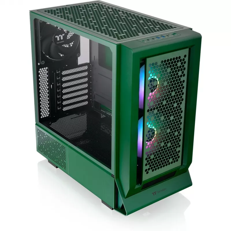 Ceres 350 MX, Tower-Gehäuse Dunkelgrün, gehärtetes Glas x 2