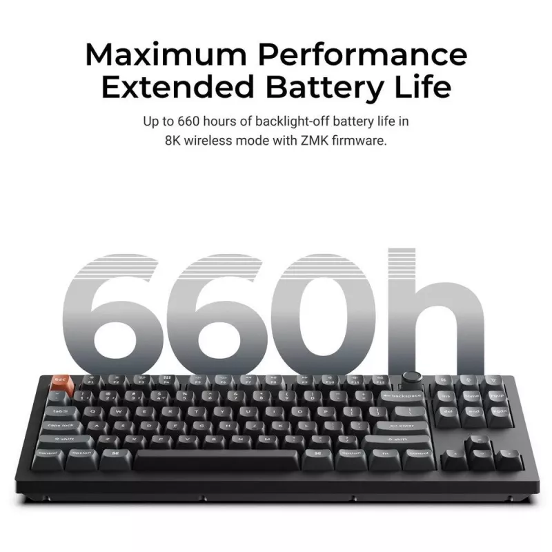 Mechanische Tastatur Keychron V3 Ultra 8K – Kabel & Bluetooth, QWERTY, RGB, Schwarz