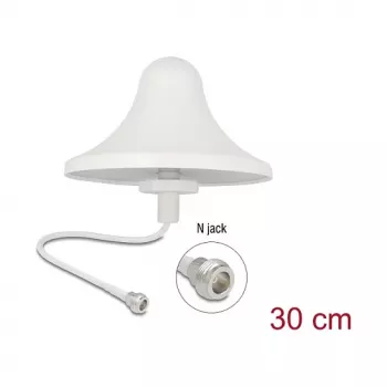 Omnidirektionale Deckenmontageantenne DELOCK 4G WiFi 2,4 GHz N-Typ (Buchse) 3 dBi RG-58 30 cm