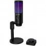 LORGAR SMP40, RGB-Mikrofon mit externer Stummschalttaste und Metallständer, Schwarz