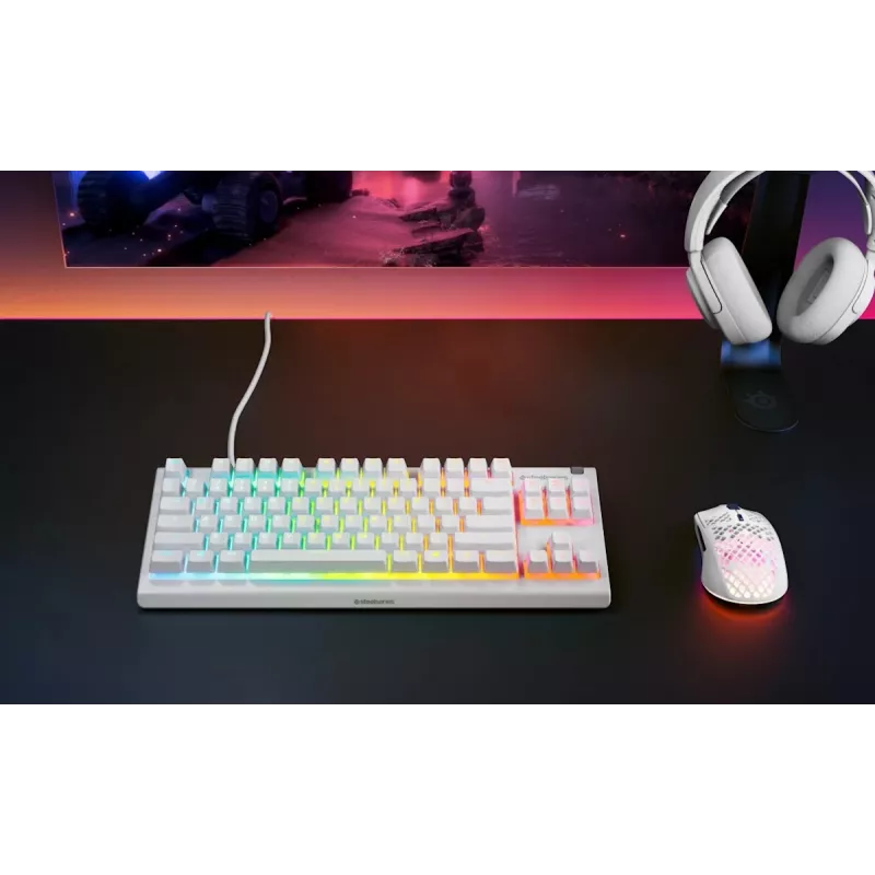 Tastatur SteelSeries Apex 3 TKL US, weiß