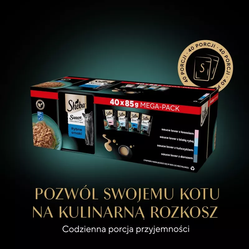 SHEBA Sauce Collection Fish flavors collection - Nassfutter für Katzen - 40x85 g