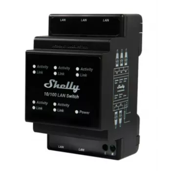 Smart Switch Shelly LAN Switch Schwarz AC 110-240V 1W