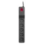 Stromverlängerung Lestar 3 m innen schwarz mit Ein-/Ausschalter und Kontrollleuchte, 230 V AC, 10 A