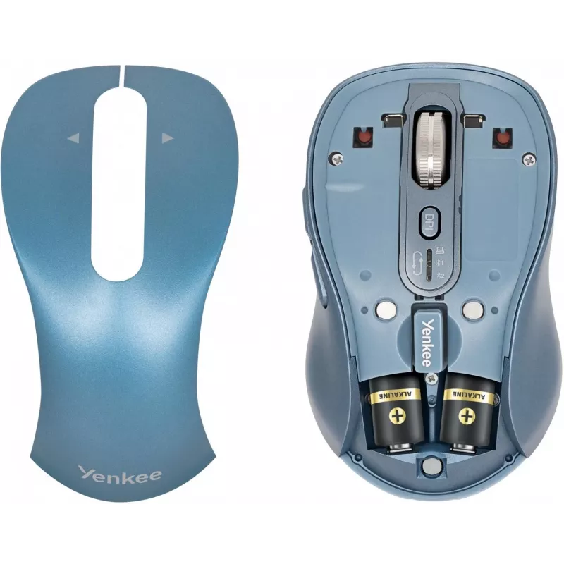 Kabellose Maus YENKEE YMS2010BE Dual-Mode ergonomisch, 2,4 GHz USB-Empfänger + Bluetooth 5.1, 4-stufig DPI 1000–3200, 6 Tasten