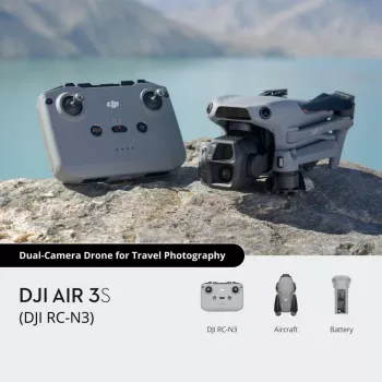 Quadcopter DJI Air 3s RC-N3 — 50-MP-Kamera, 4K 3840×2160, 4 Rotoren, max. 27 m/s, Reichweite 32.000 m, 4276-mAh-Akku, grau