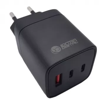 Ladegerät EXTRA DIGITAL GaN 2x USB Type-C, USB Type-A: 65W, PPS