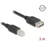 USB-Kabel DELOCK 81532 — USB 2.0, USB A auf USB B, 3 m, schwarz