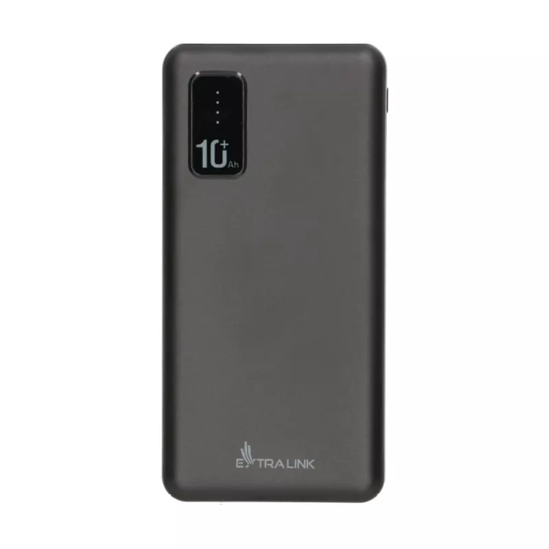 Powerbank Extralink EPB-098B 10000 mAh, LiPo, 2× USB-A + 1× USB-C, schwarz