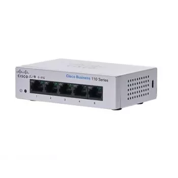 Unmanaged L2 Gigabit Ethernet Switch Cisco CBS110 — 5x RJ-45 10/100/1000, 1U, 12V DC, 2048 MAC, 10 Gbit/s