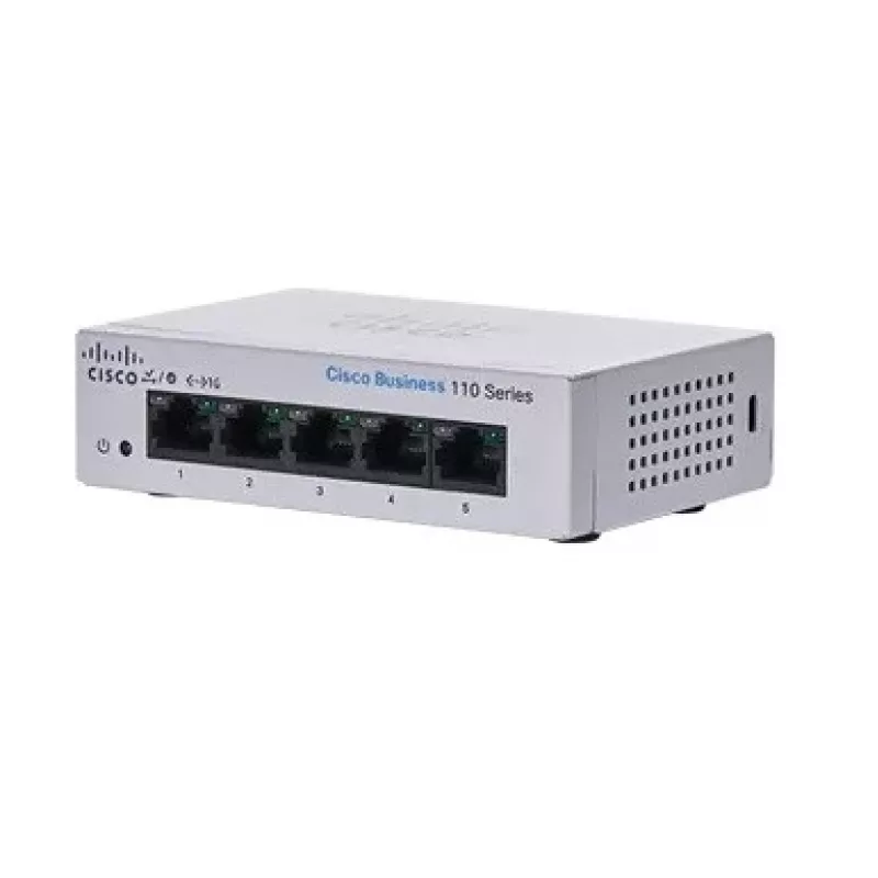 Unmanaged L2 Gigabit Ethernet Switch Cisco CBS110 — 5x RJ-45 10/100/1000, 1U, 12V DC, 2048 MAC, 10 Gbit/s
