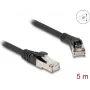 Netzwerkkabel DeLOCK RJ45 Cat.8.1 S/FTP 45° abgewinkelt zu gerade 5m schwarz