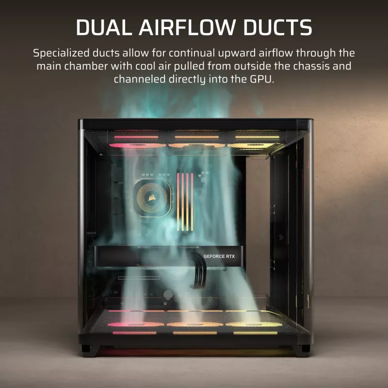 Corsair AIR 5400 LX-R RGB iCUE LINK Midi Tower Schwarz
