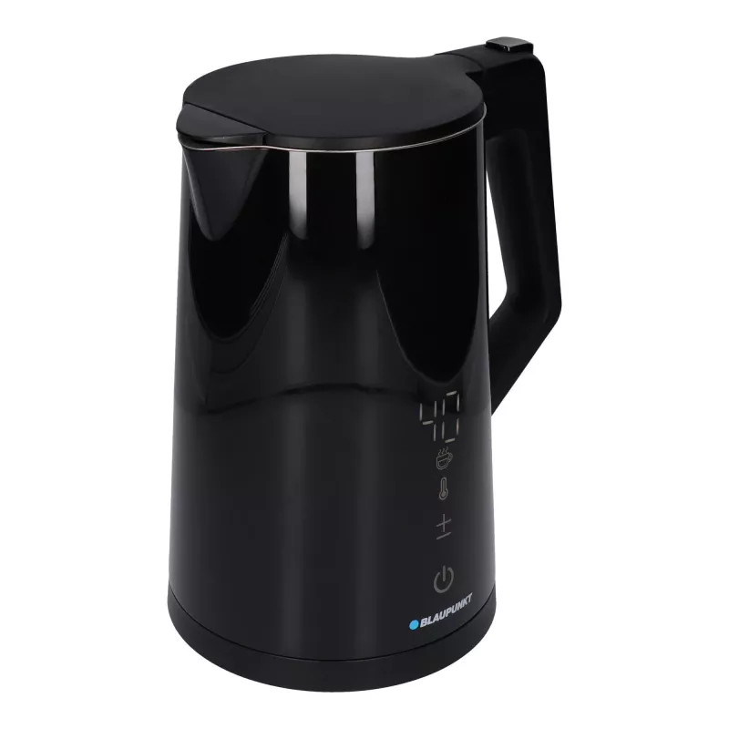Elektrischer Wasserkocher BLAUPUNKT EKD601, 1,7 L, 2200 W, einstellbar 40–100 °C, schwarz, Edelstahl