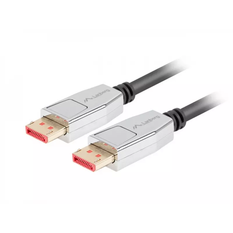 DisplayPort-Kabel LANBERG CA-DPDP-20CU-0010-BK — DisplayPort auf DisplayPort, 1 m, Schwarz/Silber