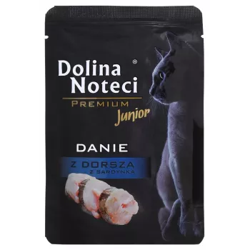 Dolina Noteci Premium Kabeljau- und Sardinen-Gericht - Nassfutter für Kätzchen - 85 g