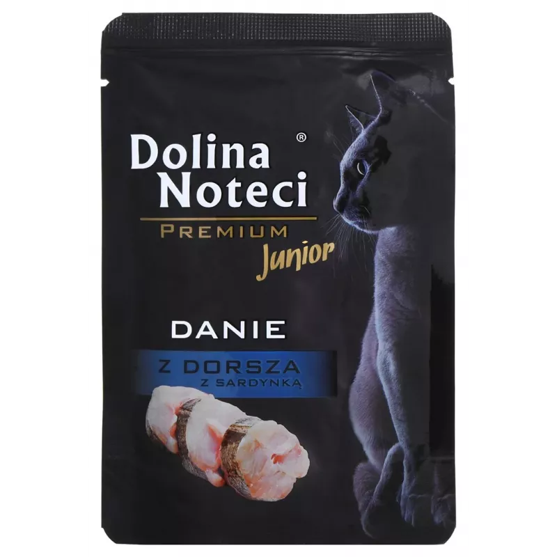 Dolina Noteci Premium Kabeljau- und Sardinen-Gericht - Nassfutter für Kätzchen - 85 g