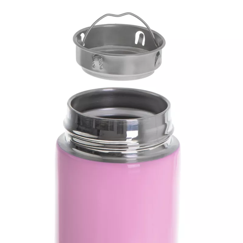 Thermosflasche Adler AD 4506P Edelstahl mit Silikonhülle, pink, vakuumisoliert