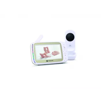 Motorola 5,0 inch Wi-Fi Video Baby Monitor mit Stargrip-Bettbefestigung | VM45 Connect | Weiß