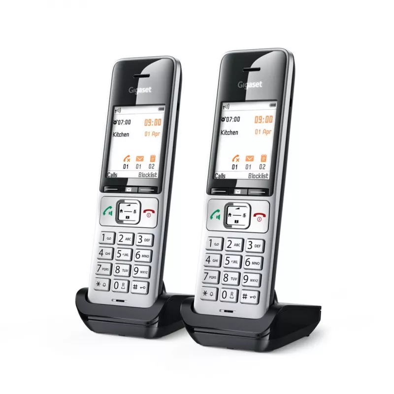 Gigaset COMFORT 500HX duo Analog/DECT Telefon Anruferkennung Schwarz, Silber