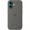 Hülle Apple iPhone 16 Silikon Case mit MagSafe Steingrau