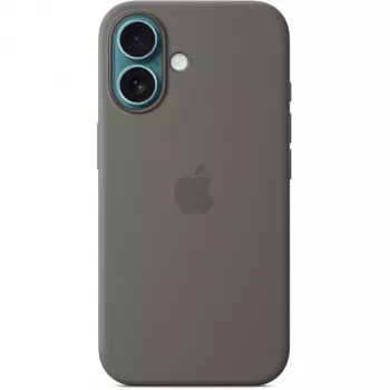 Hülle Apple iPhone 16 Silikon Case mit MagSafe Steingrau