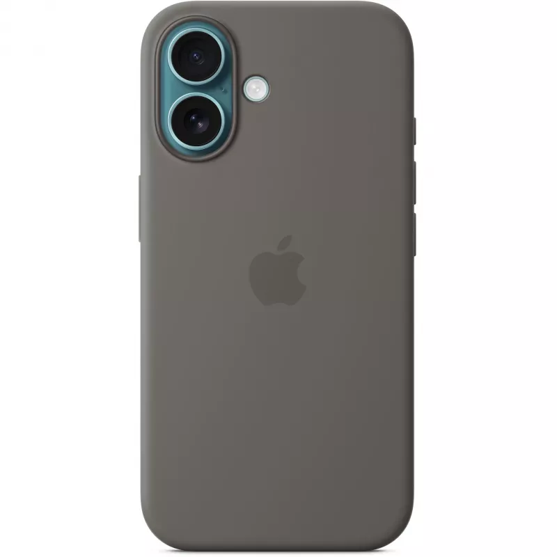 Hülle Apple iPhone 16 Silikon Case mit MagSafe Steingrau