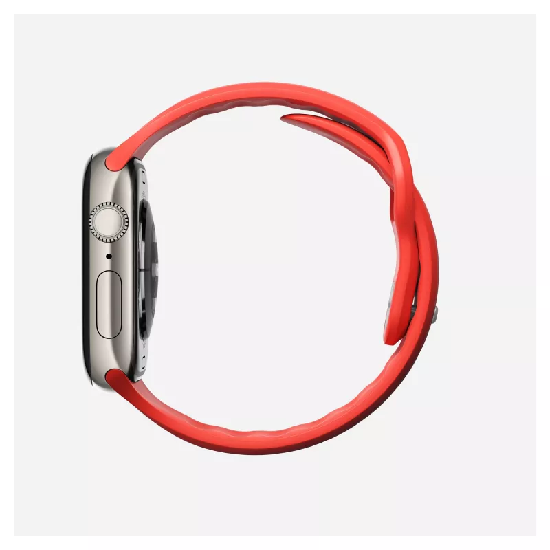 Band Nomad Tempo — Rotes Gummi, 18 mm Breite, passt an Handgelenke 135–175 mm