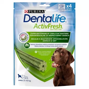 Dental Kauartikel Purina Nestlé Dentalife Active Fresh Large 142 g — Zahnpflege-Snack für große Hunde (25–45 kg), Geflügelgeschmack