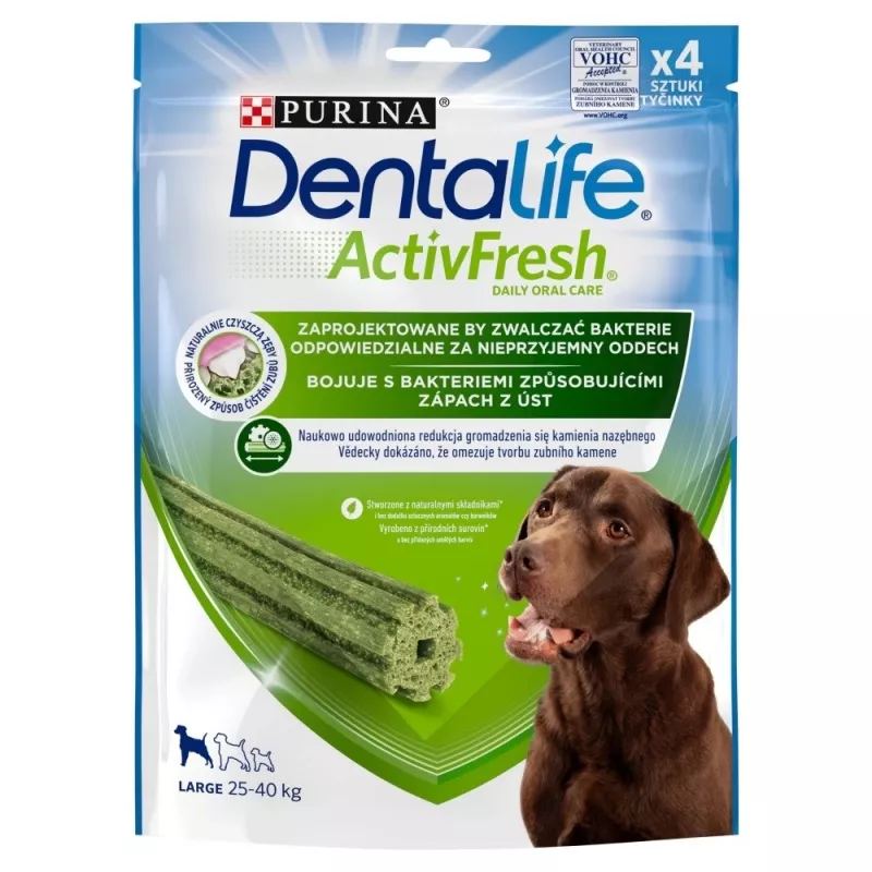 Dental Kauartikel Purina Nestlé Dentalife Active Fresh Large 142 g — Zahnpflege-Snack für große Hunde (25–45 kg), Geflügelgeschmack