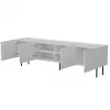 TV-Schrank cama meble LUCCA 4D, 2000×400×590 mm, weiß, Spanplattenplatte