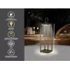 Wiederaufladbare Laterne Beper P207ILI102 in Corten-Optik, tragbare batteriebetriebene Lampe