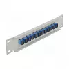 LWL-Patchpanel DeLOCK 10 Zoll 12 Port SC Simplex Blau 1HE Grau