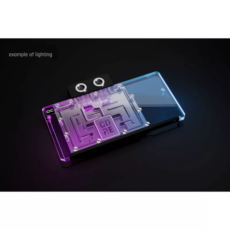 Grafikkarten-Backplate Alphacool Core für RX 9070 XT Aorus Elite – transparente Chrom-Oberfläche