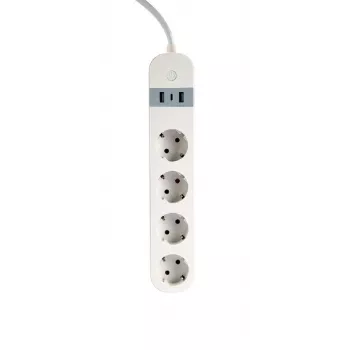 Intelligente Steckdosenleiste Gembird TSL-PS-S4U-01-W 4 AC-Ausgänge 3880 W Weiß