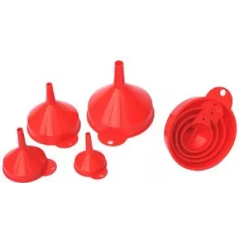 Trichter-Set IWH 4-teilig orange — hochwertiges Polyethylen für Öl und Benzin